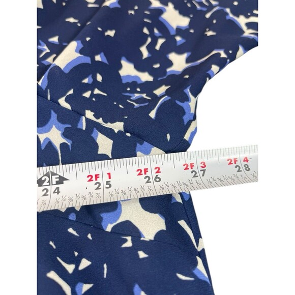 Talbots Plus 3X Blue Floral Print Blouse Split Neck 3/4 Sleeve Lightweight Top - Picture 12 of 14